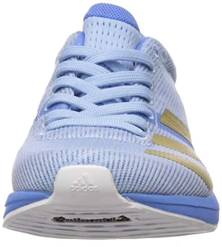 adidas Women's Adizero Boston 8 Running Shoe, Glow Blue/Gold Metallic/Real Blue, 6 M US