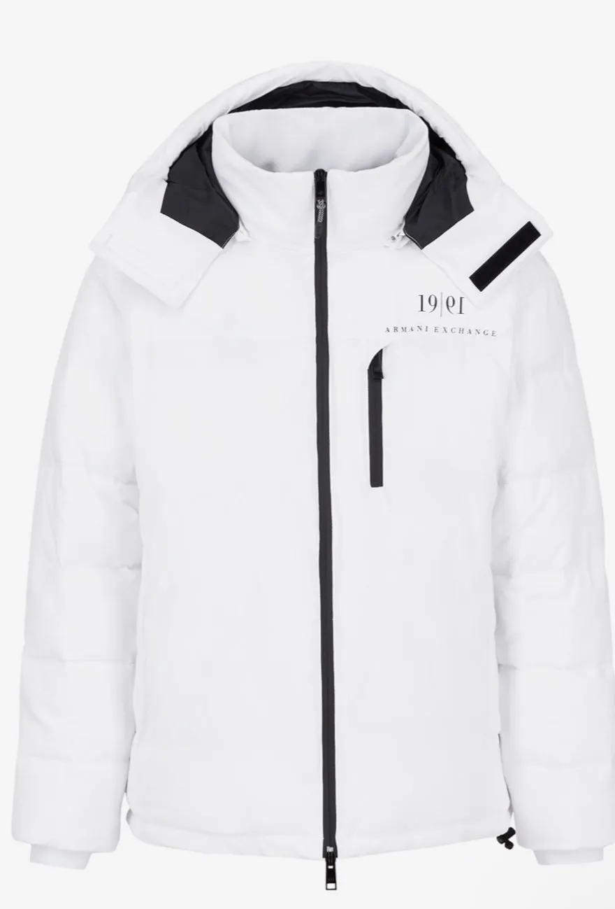 ARMANI EXCHANGE 30TH ANNIVERSARY PUFFER JACKET (WHITE)