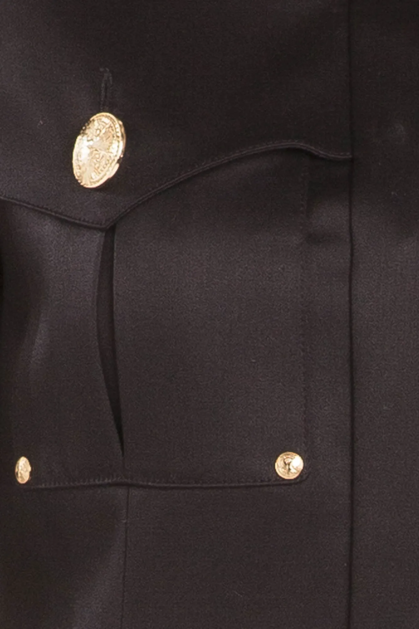 Balmain - Long Sleeve Black Jacket Gold Snap Buttons - FR 40