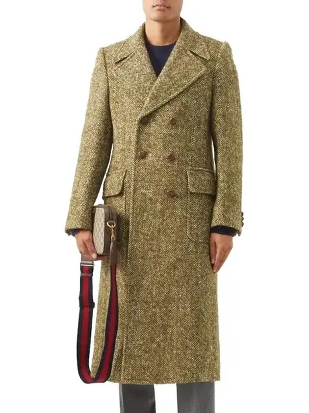 Bernal Herringbone Wool Single Coat Green