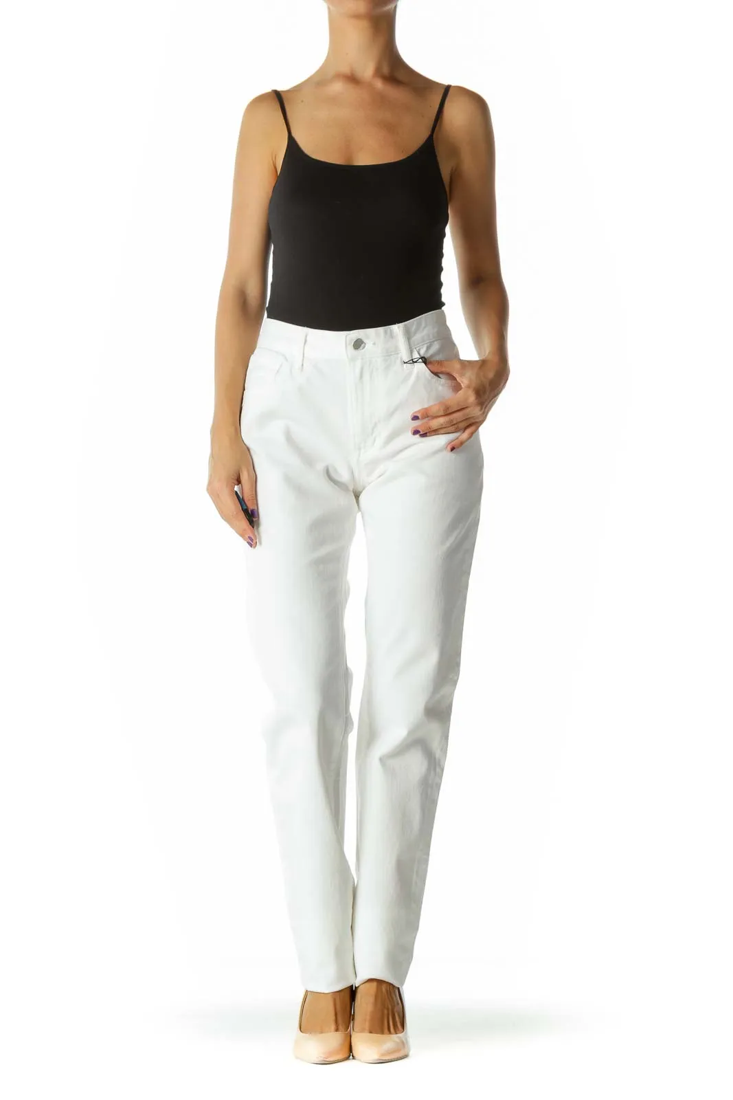 Bright White Stretch Skinny Pants