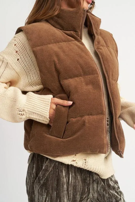 Bubble Corduroy Puffer Vest