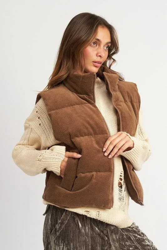 Bubble Corduroy Puffer Vest