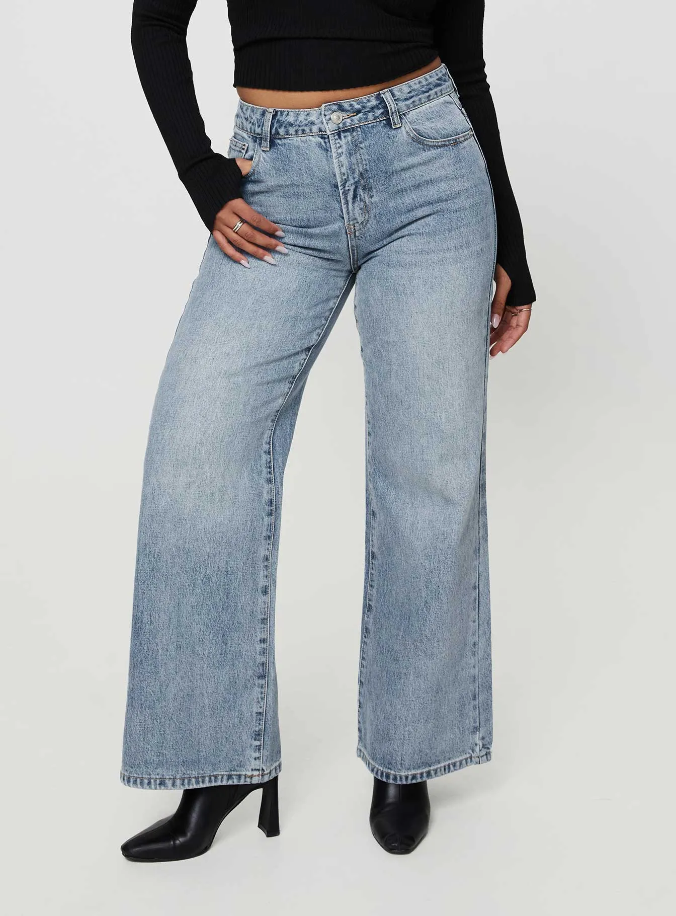 Cat Relaxed Rigid Wide Leg Jean Angel Blue