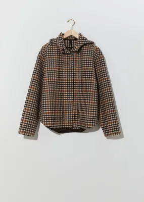 Checked Wool Hoodie Jacket