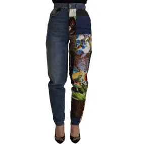 Dolce & Gabbana Patchwork Jacquard Denim Relaxed Jeans