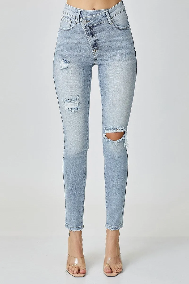 High Rise Crossover Relaxed Skinny