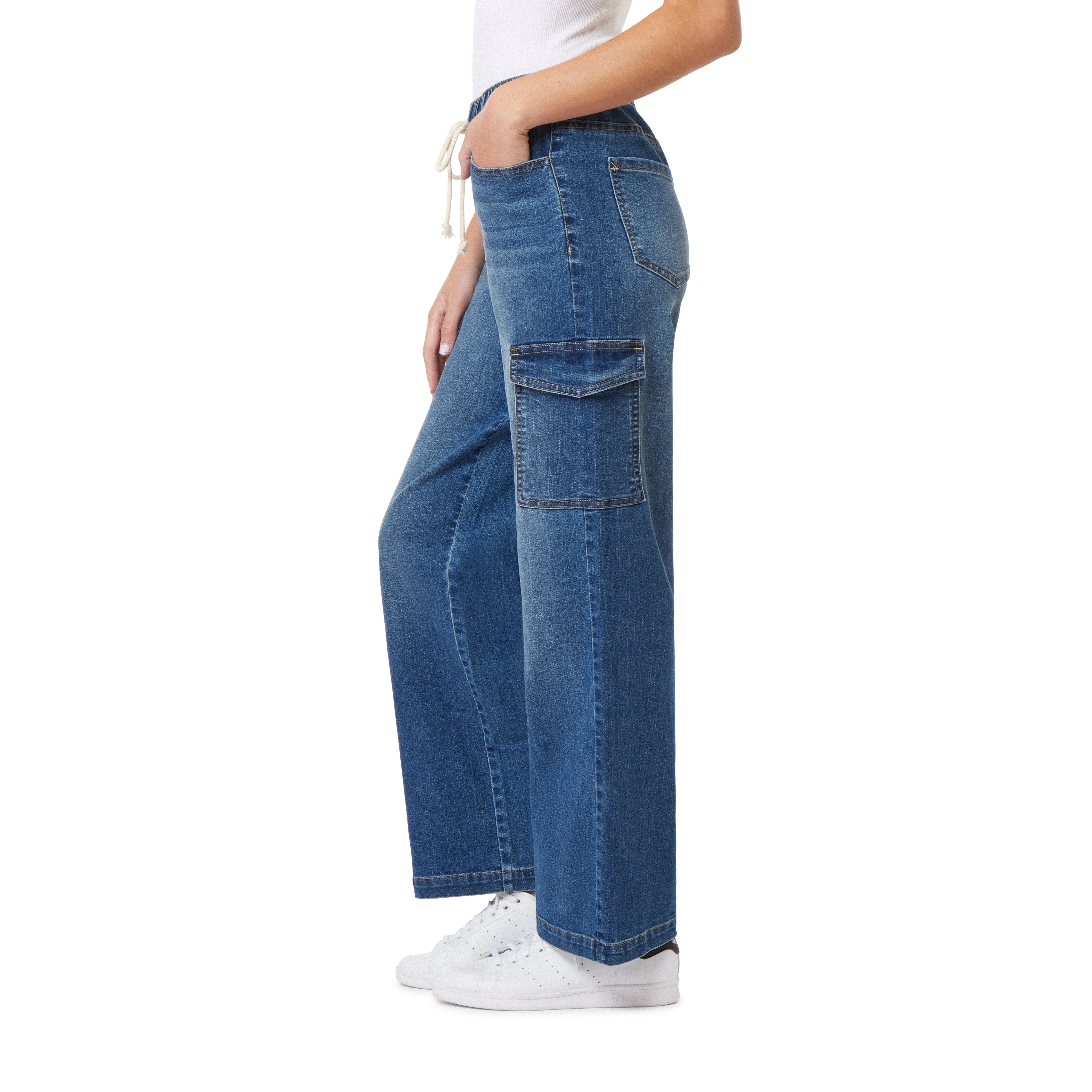 InstaStretch Tomboy Relaxed Cargo Denim Jeans