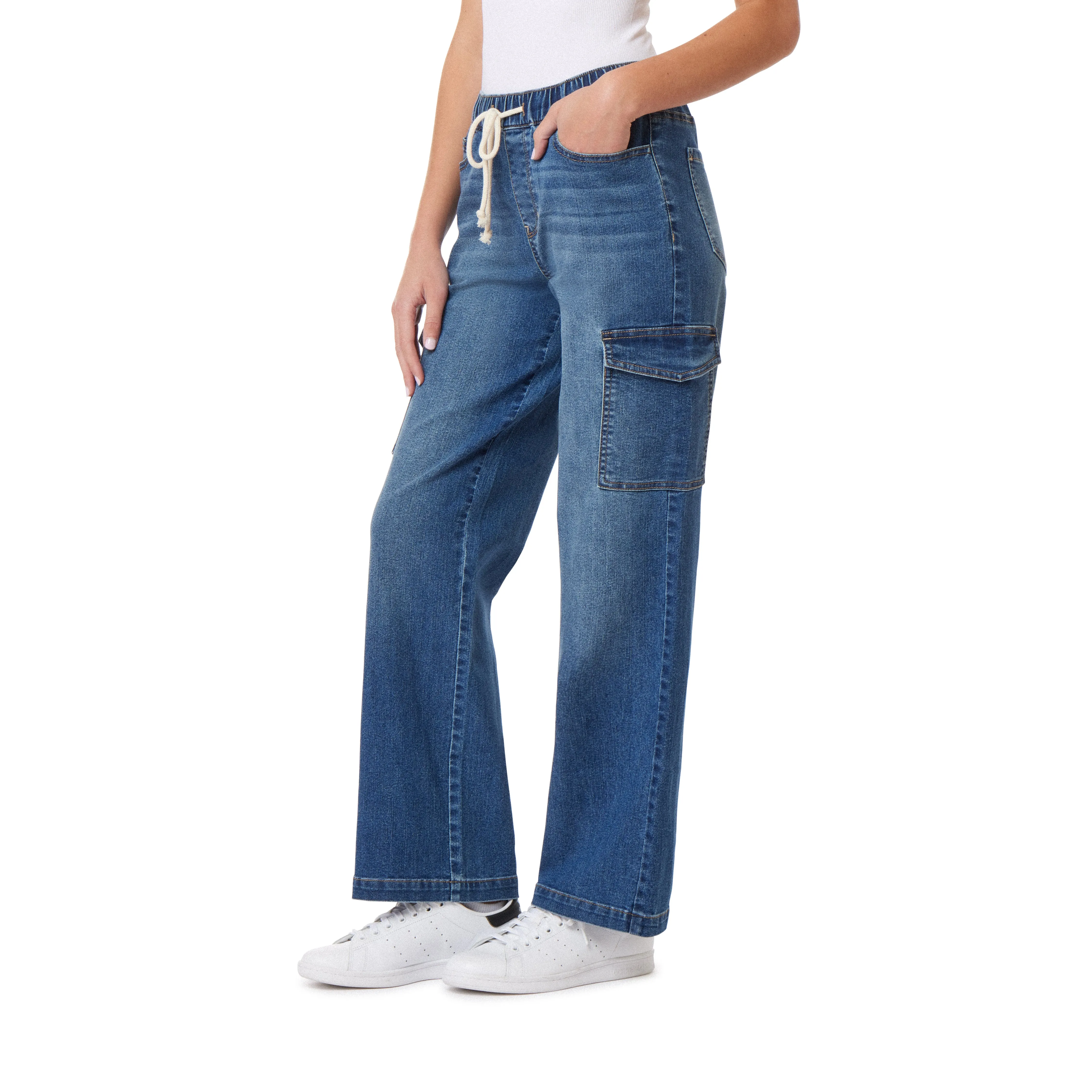 InstaStretch Tomboy Relaxed Cargo Denim Jeans