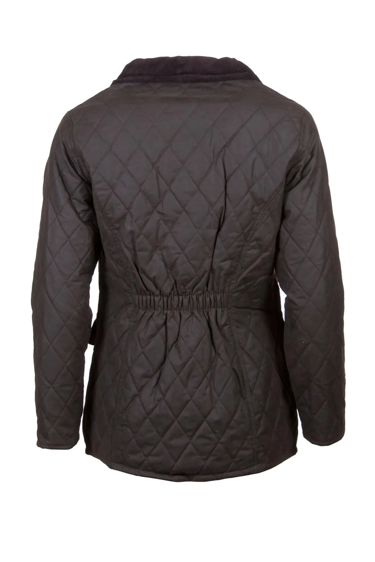 Ladies Diamond Quilted Wax Jacket with Elasticated Back