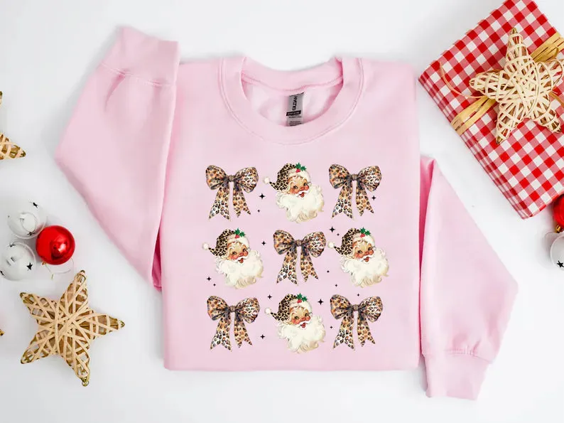 Leopard Coquette Santa Sweatshirt