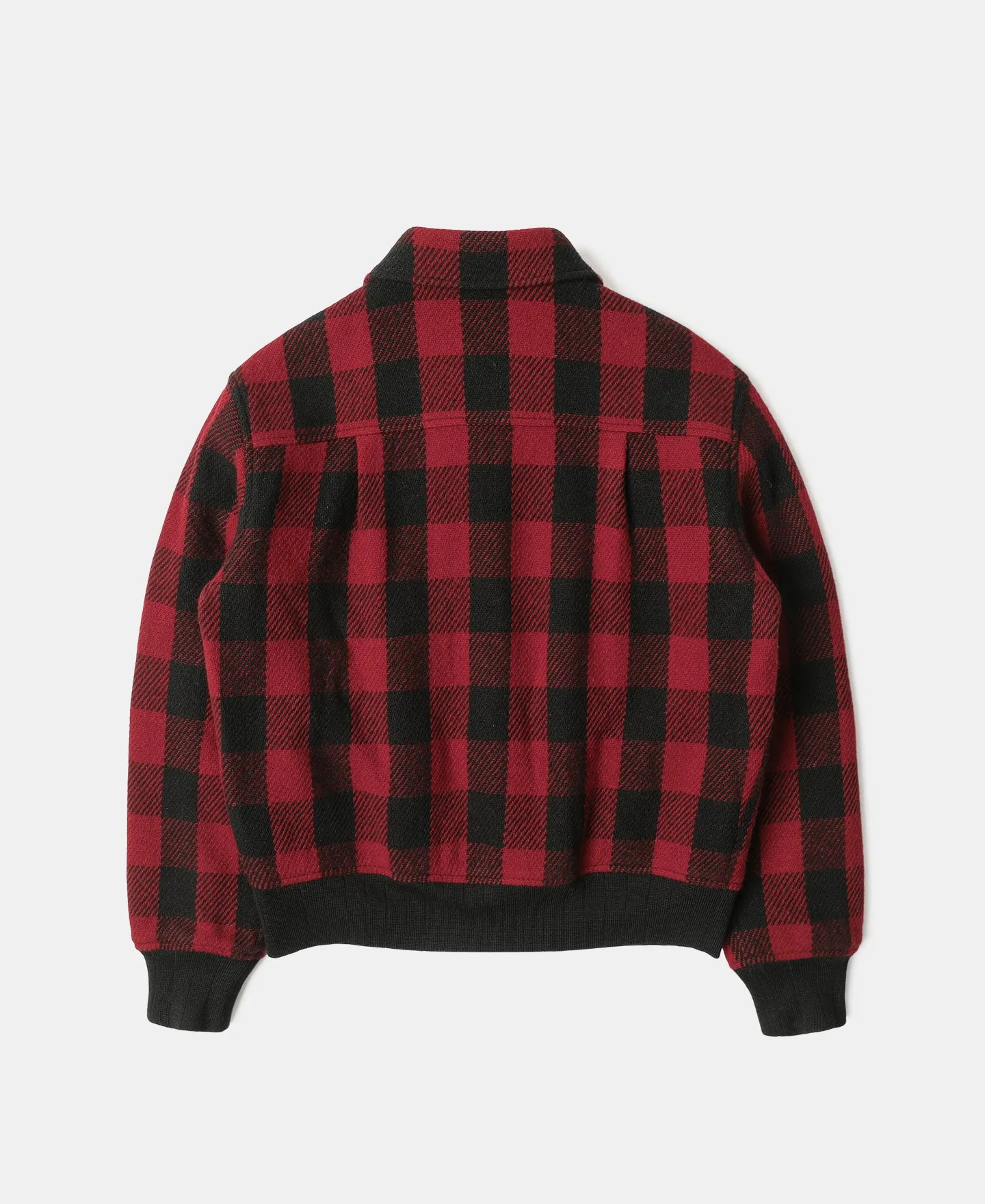 Lot 356 Buffalo Plaid Wool Ribbed Jacket - Red/Black