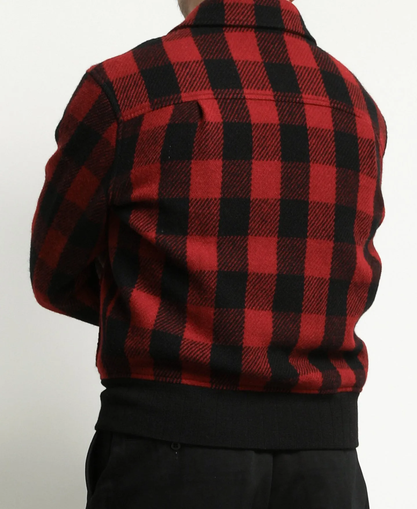 Lot 356 Buffalo Plaid Wool Ribbed Jacket - Red/Black