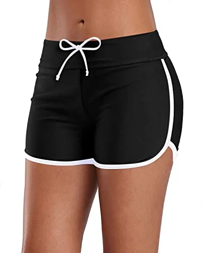 Nylon & Spandex Breathable Swimsuit Bottoms Swim Shorts-Black