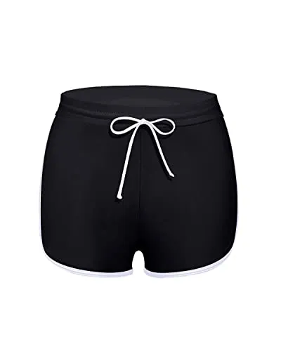 Nylon & Spandex Breathable Swimsuit Bottoms Swim Shorts-Black