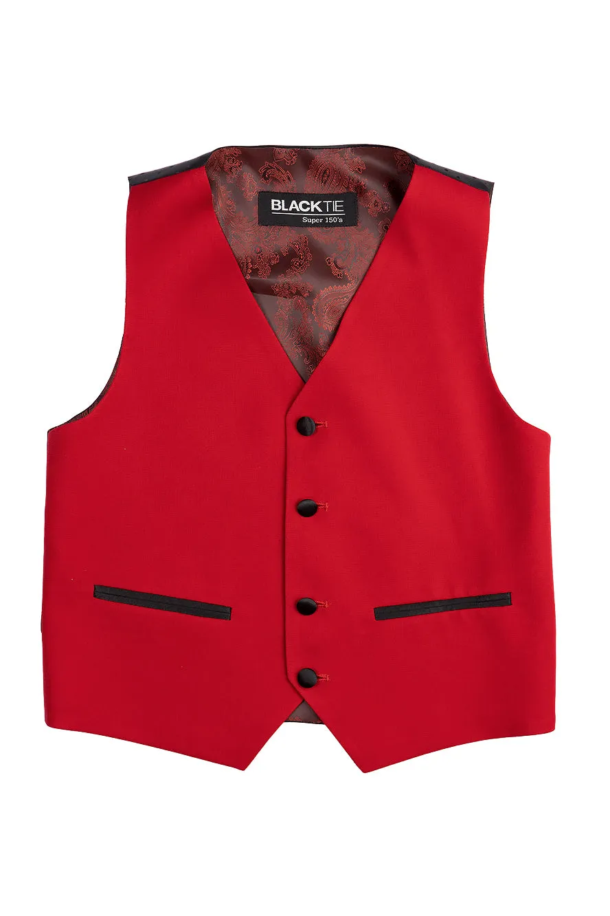 "London" Kids Red Tuxedo (5-Piece Set)