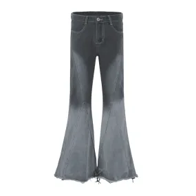 Relaxed fit extreme flare ombre color jean