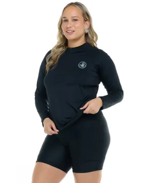 Smoothies Sleek Plus Size Long Sleeve Rashguard - Black