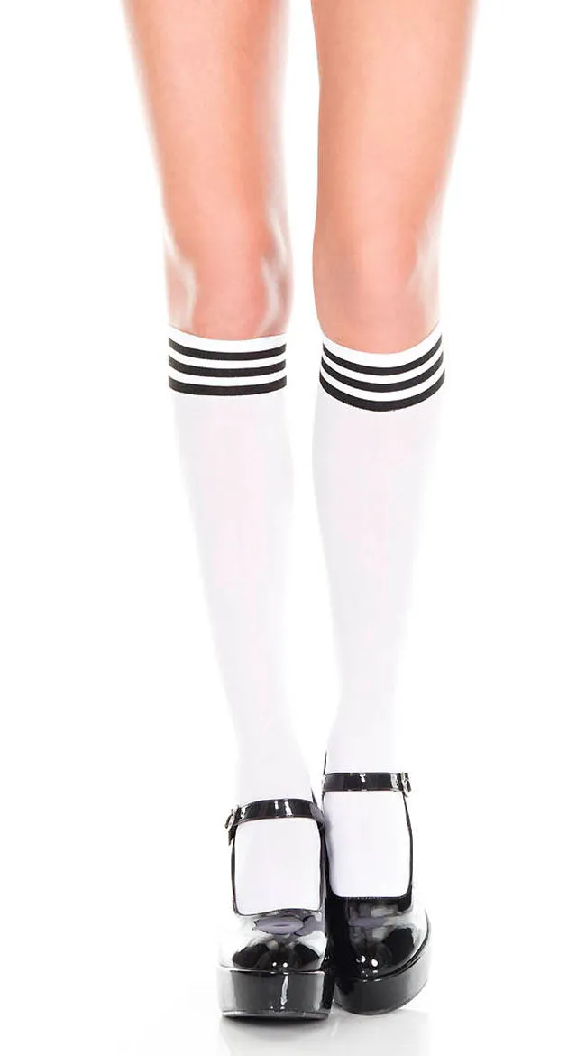 Striped Top Knee Highs