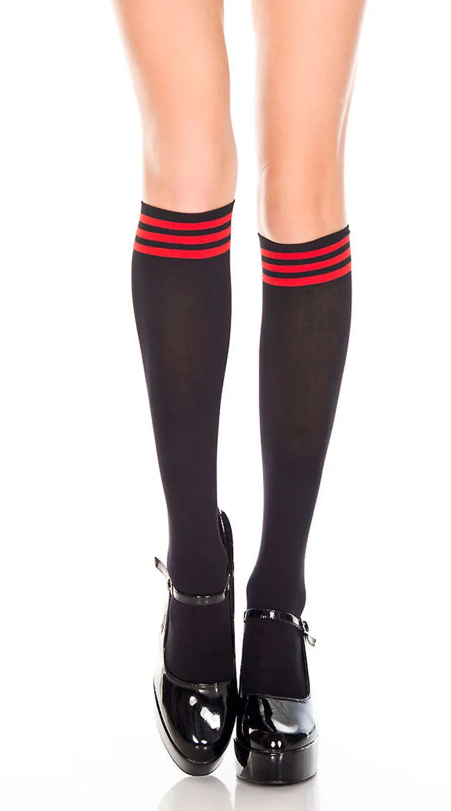 Striped Top Knee Highs