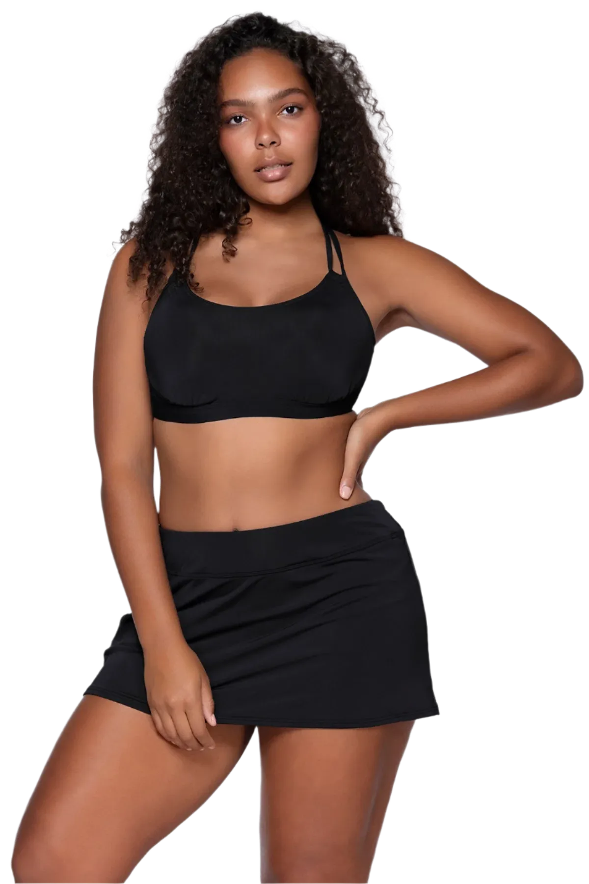 Sunsets Sporty Swim Skirt - Black