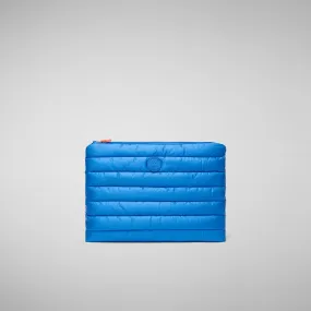 Unisex quilted pouch big Thalassa in cerulean blue