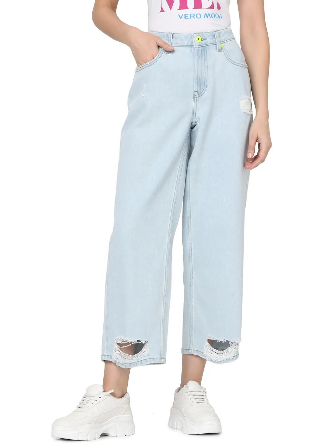 VERO MODA Women's Relaxed Jeans (Light Blue)