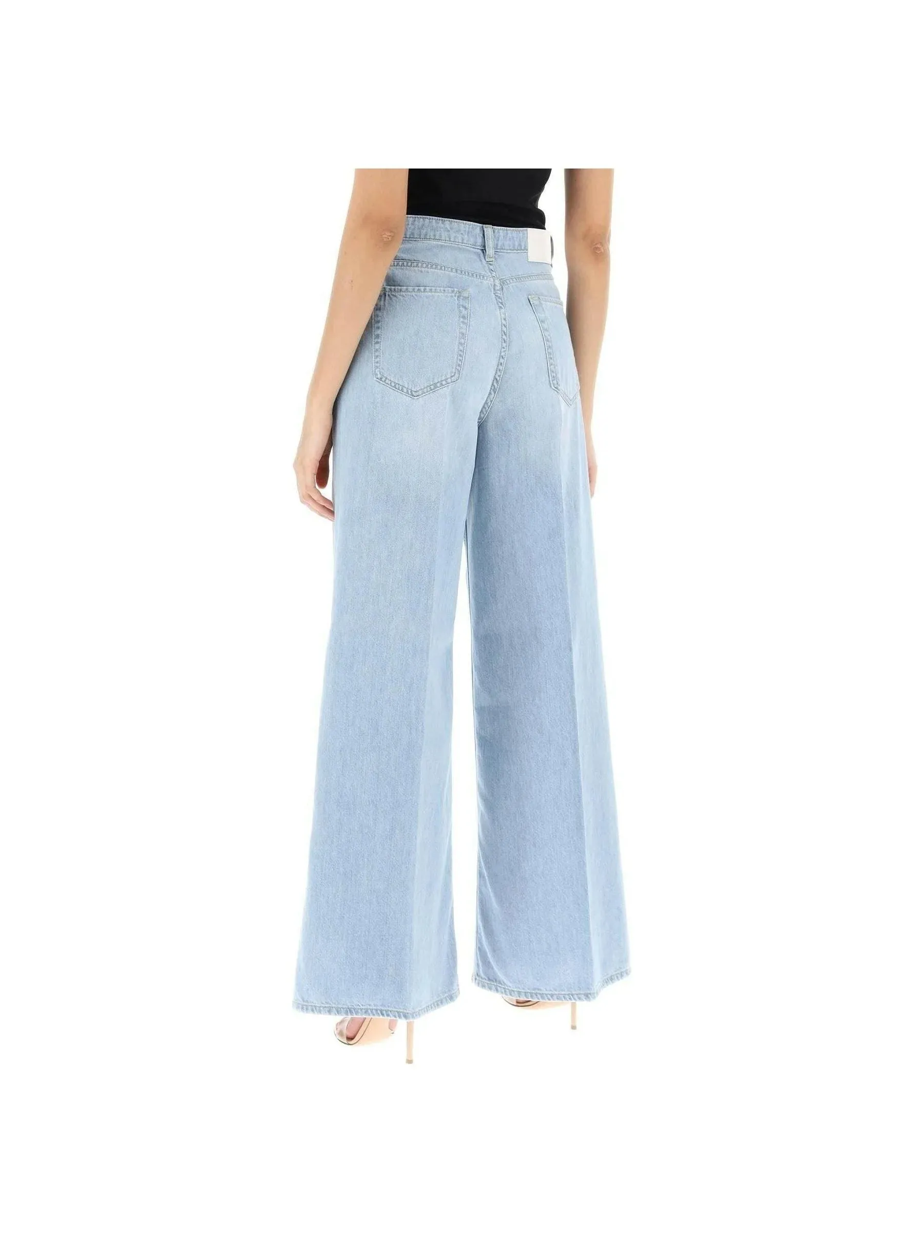 Wide-Leg Vintage-Washed Denim Jeans