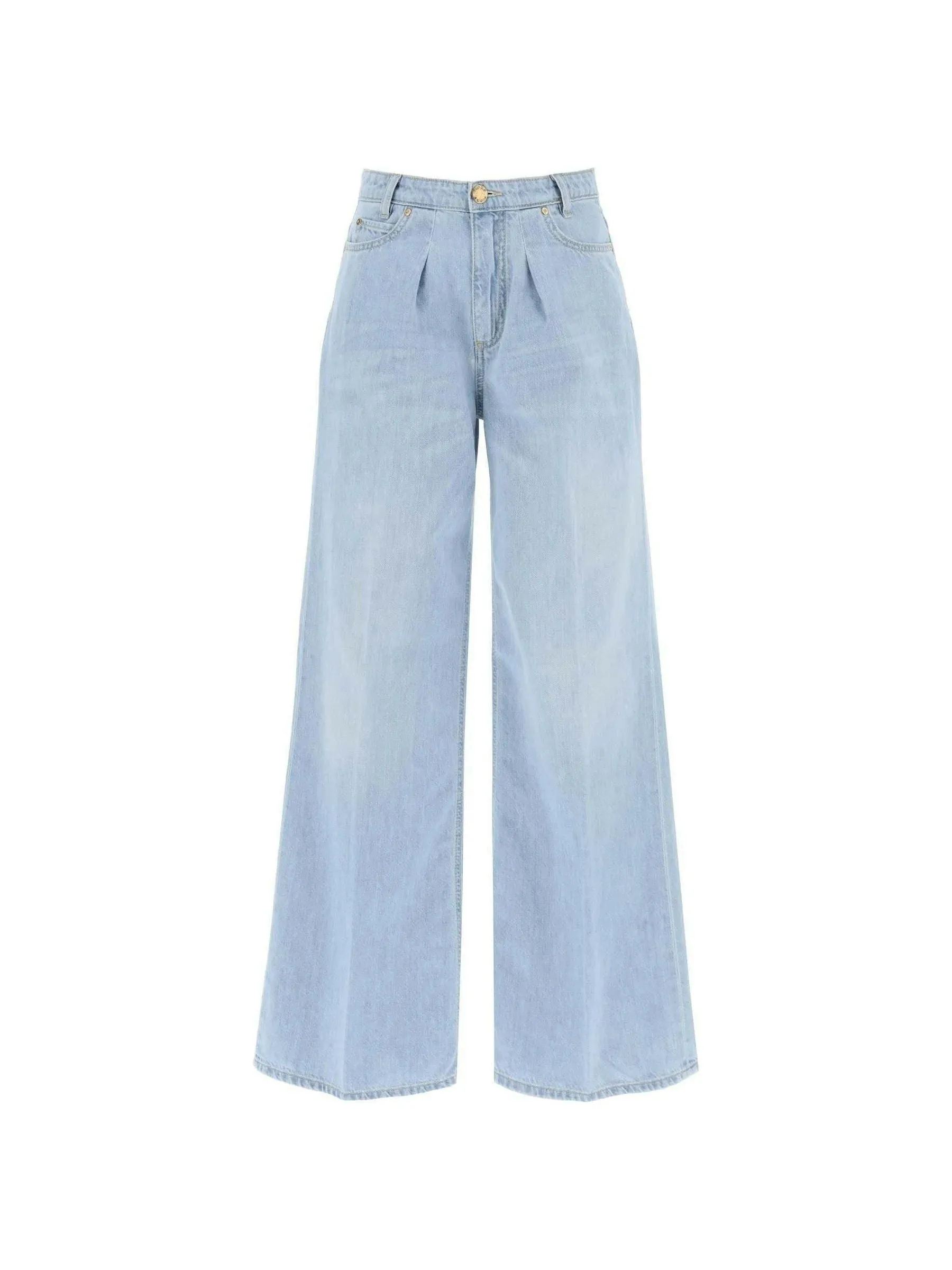 Wide-Leg Vintage-Washed Denim Jeans