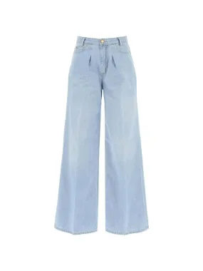 Wide-Leg Vintage-Washed Denim Jeans