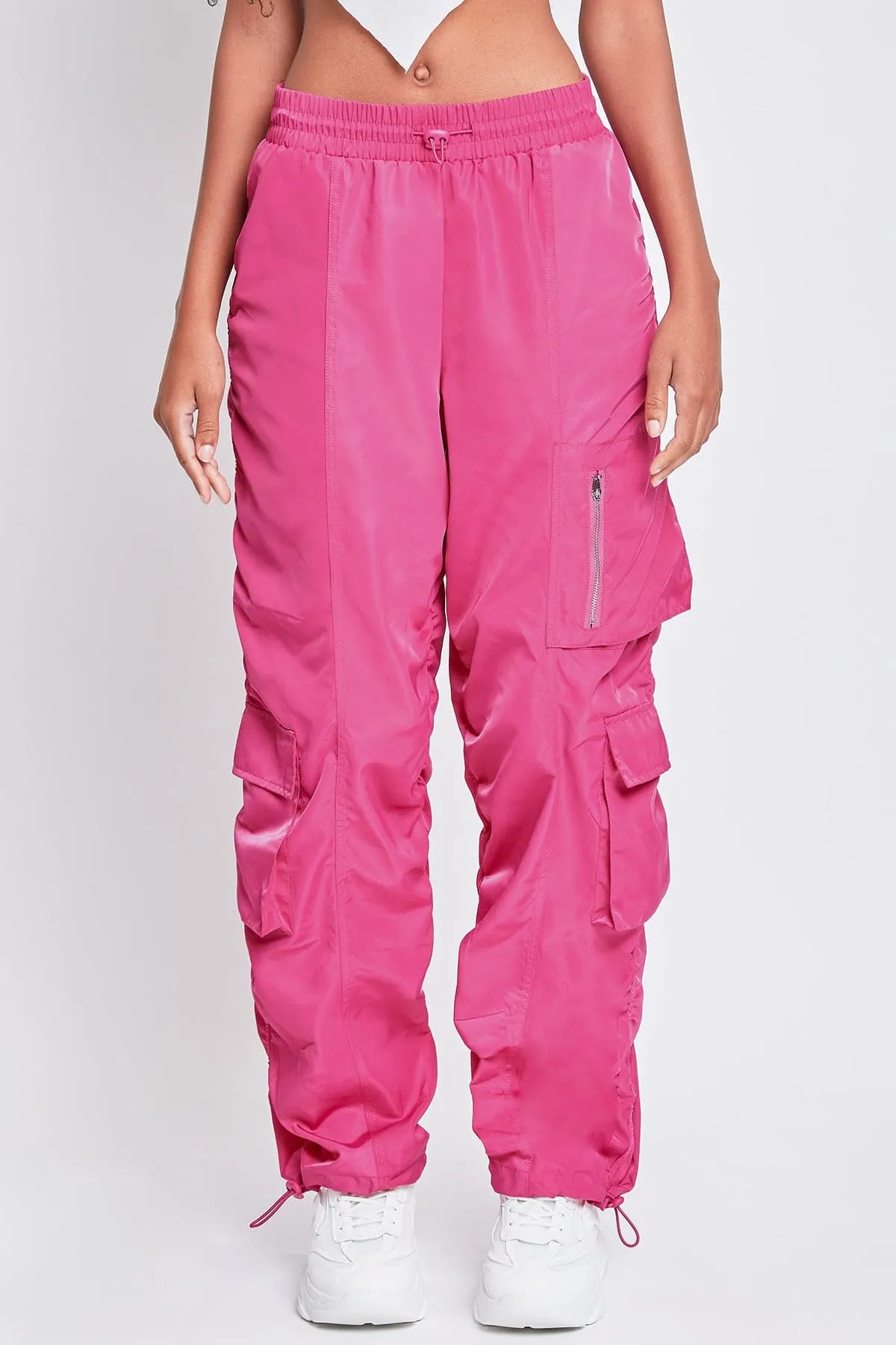 Women's  Rouched Nylon Cargo Joggers