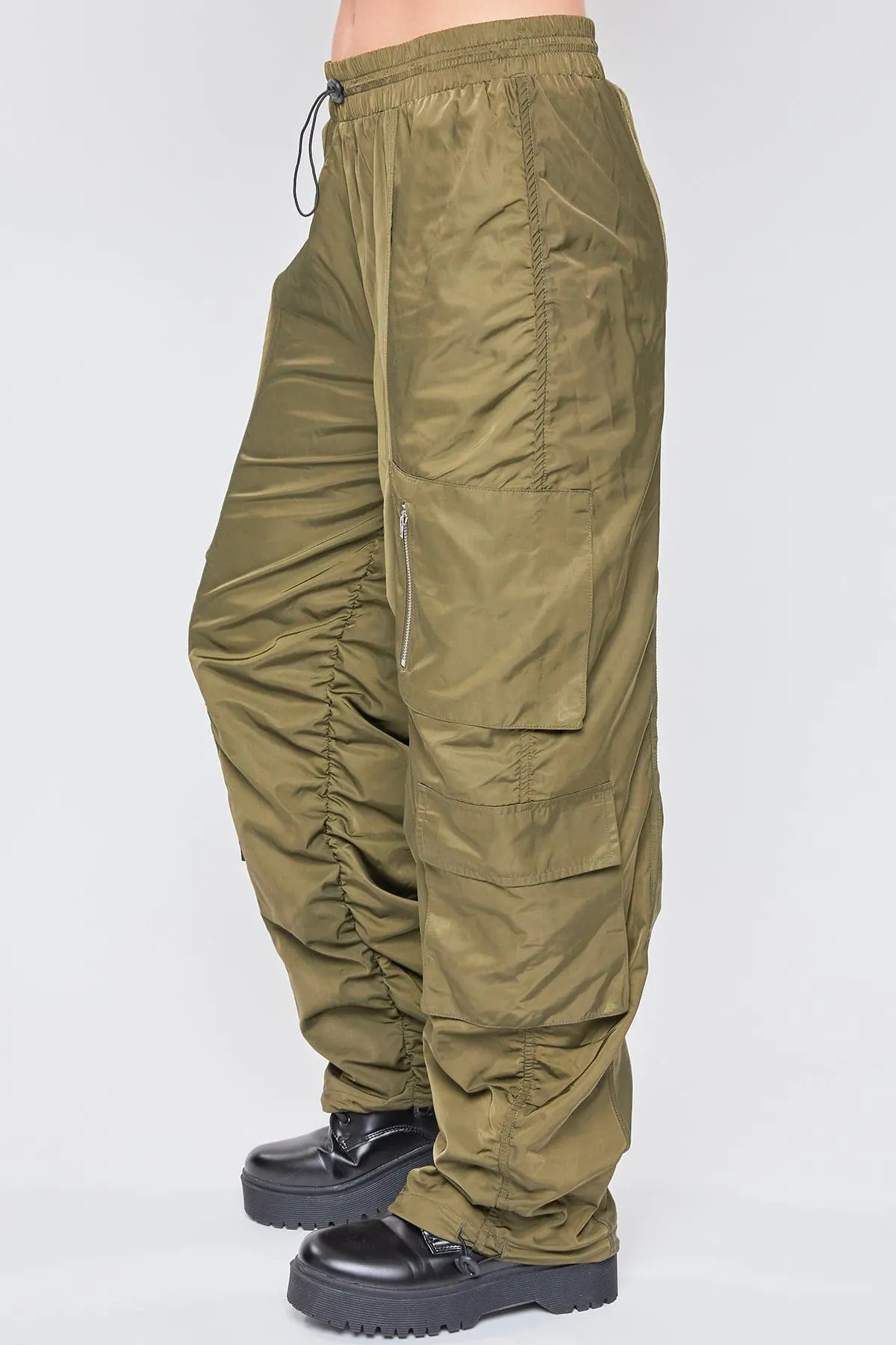 Women's  Rouched Nylon Cargo Joggers