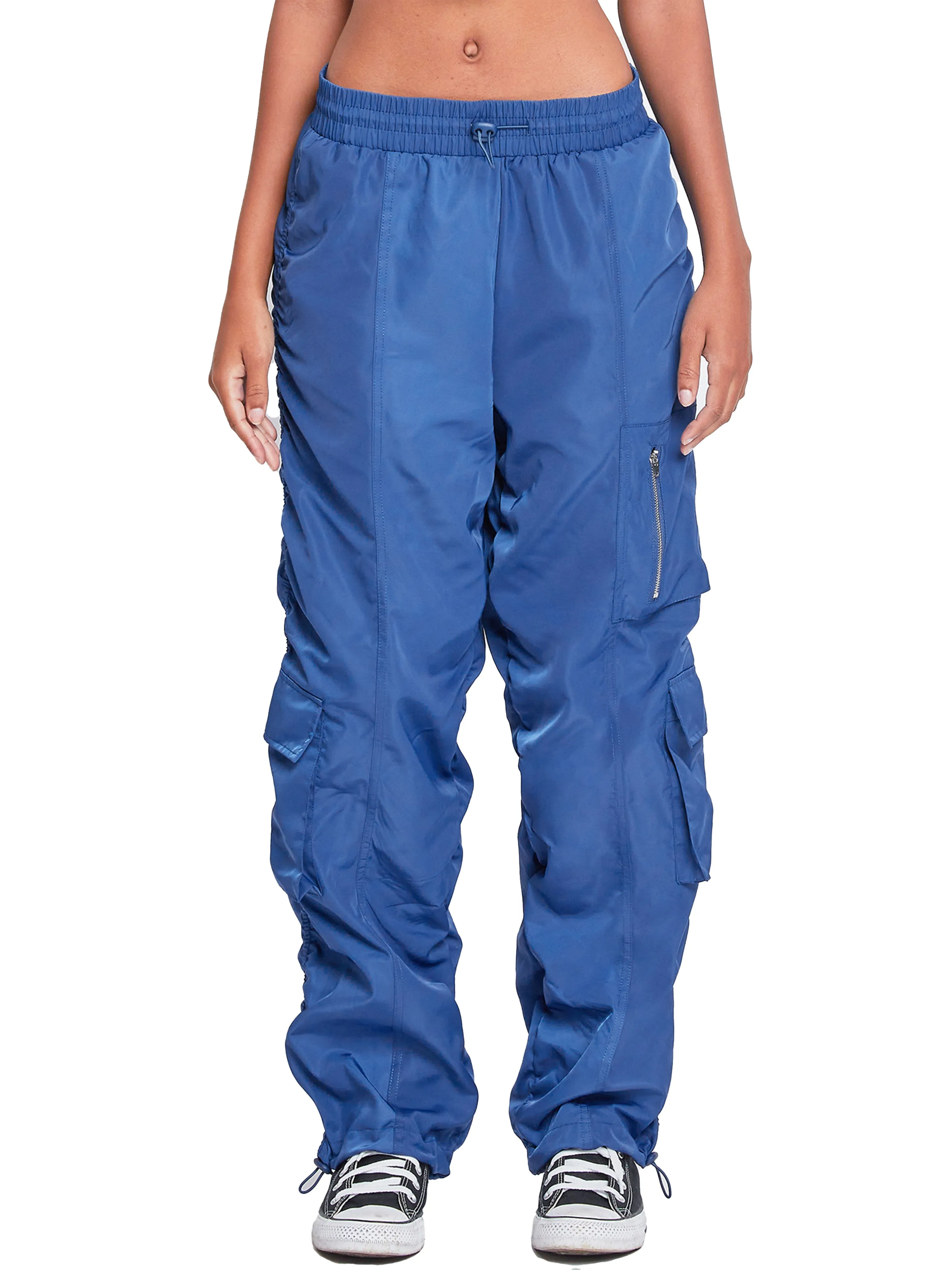 Women's  Rouched Nylon Cargo Joggers