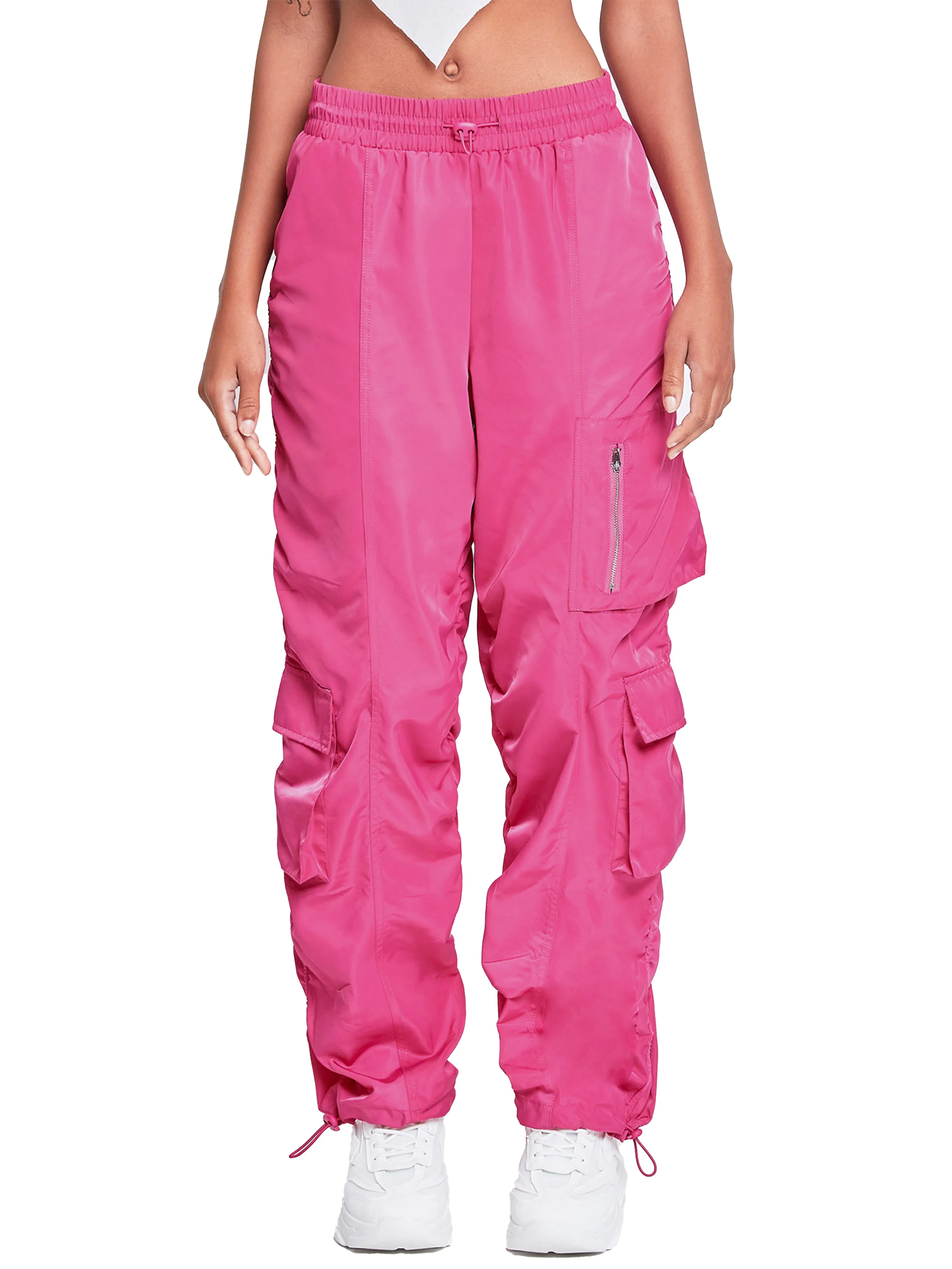 Women's  Rouched Nylon Cargo Joggers