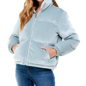 Women's Velvet Puffer Jacket